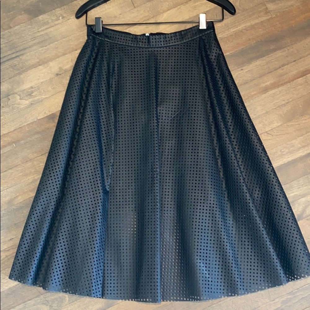 Club Monaco Perforated Faux Leather Skirt